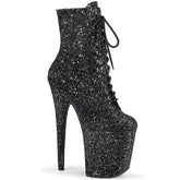 8" Heel FLAMINGO-1020GWR Black Glitter